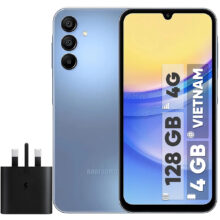گوشی موبایل سامسونگ مدل Galaxy A15 دو سیم کارت ظرفیت 128 گیگابایت و رم 4 گیگابایت به همراه شارژر سامسونگ – ویتنام