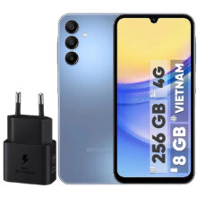 گوشی موبایل سامسونگ مدل Galaxy A15 دو سیم کارت ظرفیت 256 گیگابایت و رم 8 گیگابایت به همراه شارژر 25وات سامسونگ – ویتنام