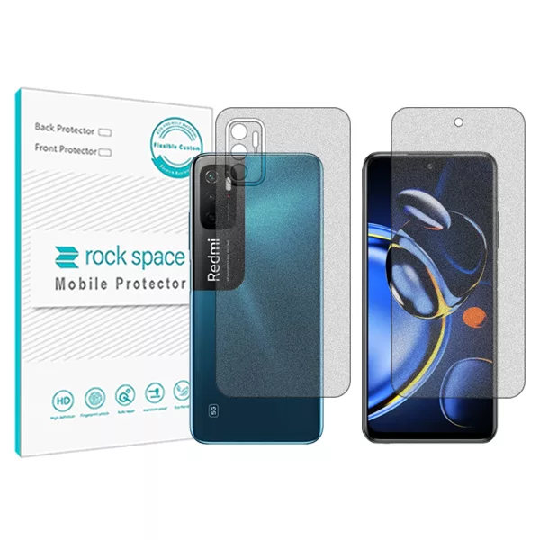 محافظ صفحه نمایش مات راک اسپیس مدل HyMTT  مناسب برای گوشی موبایل شیائومی Redmi 11SE به همراه محافظ پشت محافظ صفحه نمایش مات راک اسپیس مدل HyMTT  مناسب برای گوشی موبایل شیائومی Redmi 11SE به همراه محافظ پشت