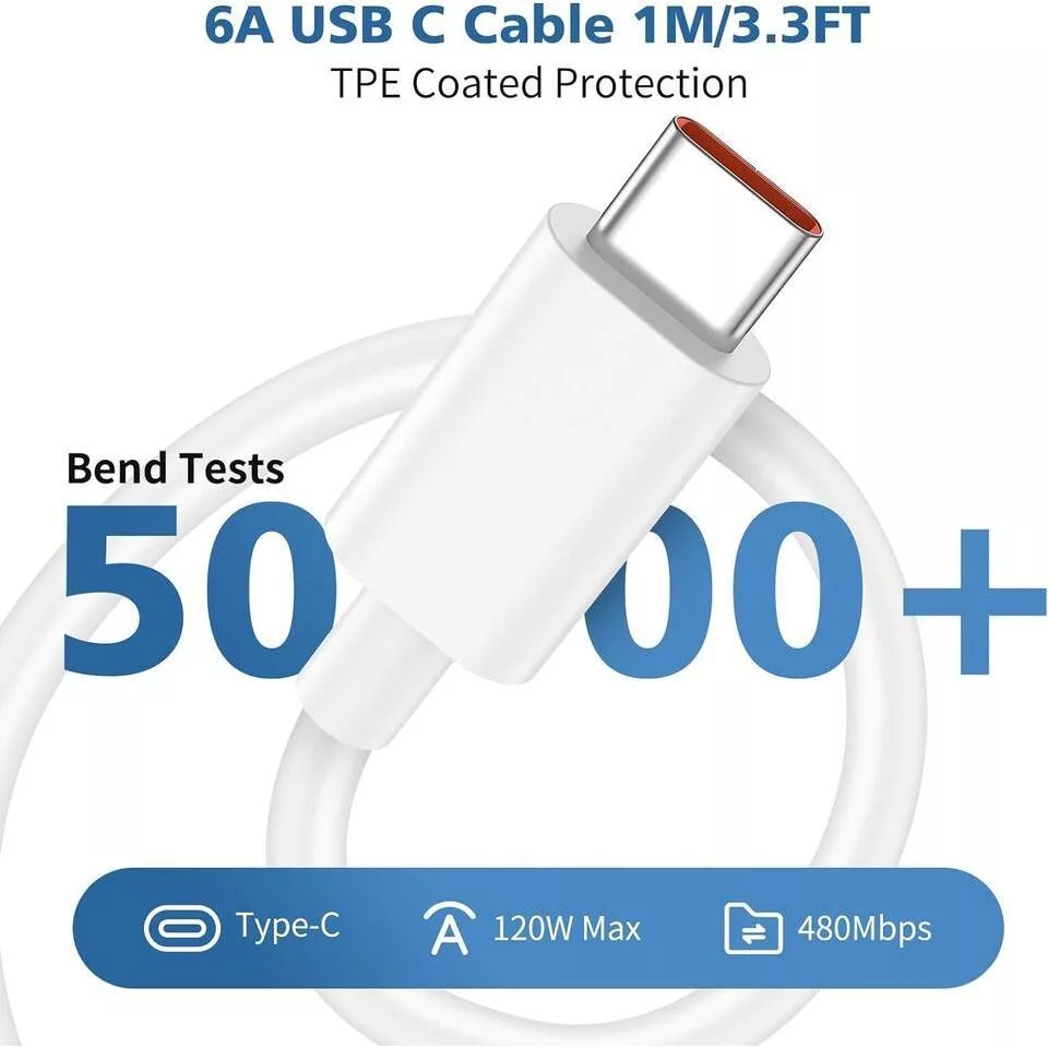 شارژر دیواری 120 وات شیائومی مدل MDY-13-EF به همراه کابل تبدیل USB-C