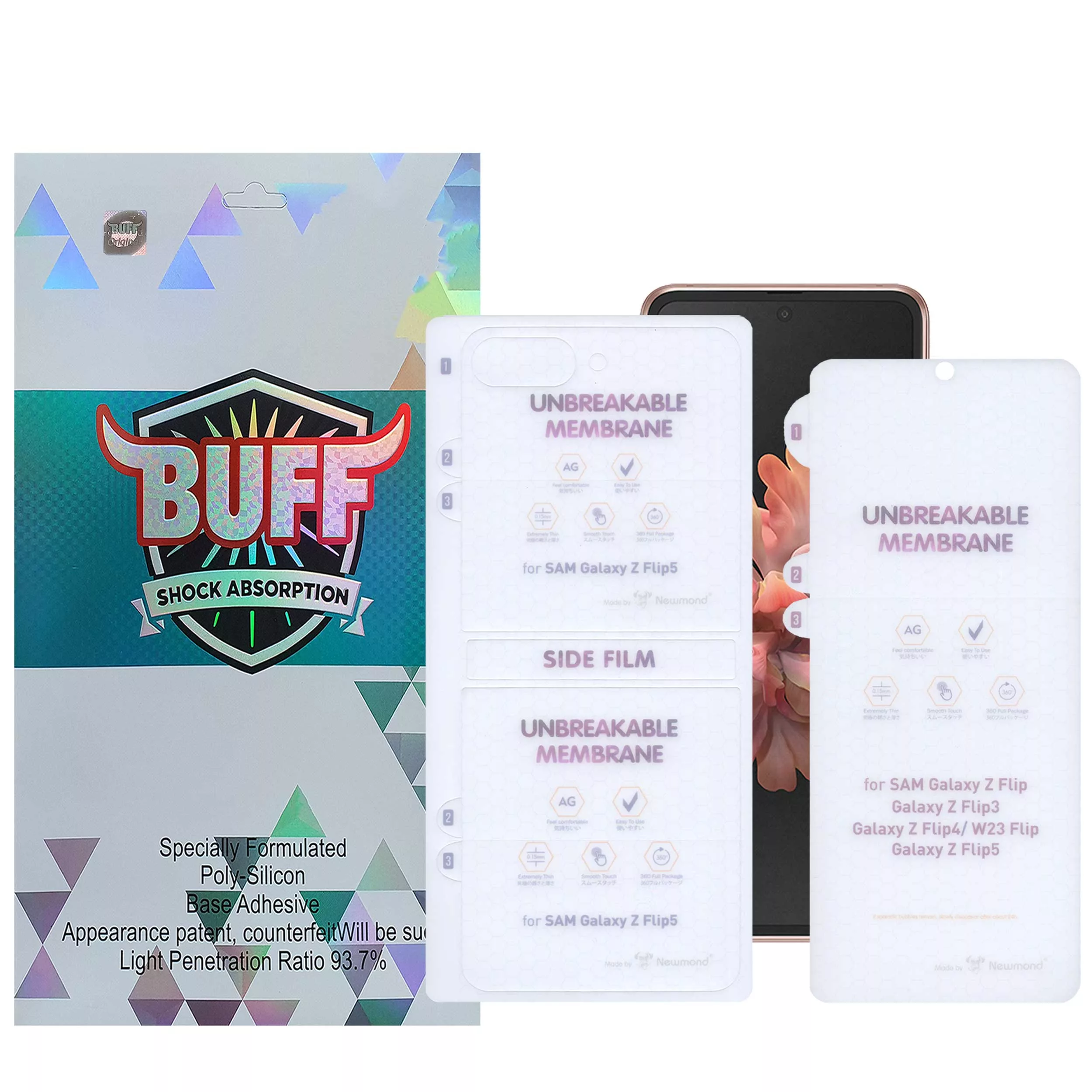 محافظ صفحه نمایش مات بوف مدل Hydrogel-Matte مناسب برای گوشی موبایل سامسونگ Galaxy Z Flip 5 به همراه محافظ پشت گوشی محافظ صفحه نمایش مات بوف مدل Hydrogel-Matte مناسب برای گوشی موبایل سامسونگ Galaxy Z Flip 5 به همراه محافظ پشت گوشی