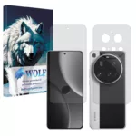 محافظ صفحه نمایش شفاف ولف مدل Tough مناسب برای گوشی موبایل شیائومی 15 Ultra به همراه محافظ پشت گوشی