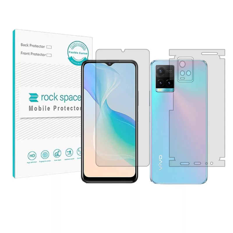 محافظ صفحه نمایش شفاف راک اسپیس مدل HyGEL مناسب برای گوشی موبایل ویوو Y33s به همراه محافظ پشت گوشی محافظ صفحه نمایش شفاف راک اسپیس مدل HyGEL مناسب برای گوشی موبایل ویوو Y33s به همراه محافظ پشت گوشی