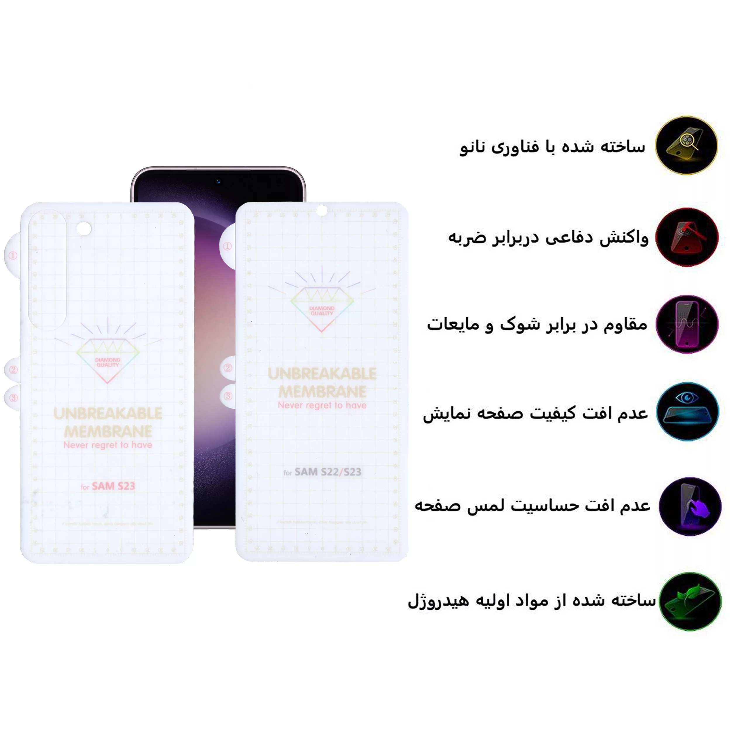 محافظ صفحه نمایش بوف مدل Hydrogel مناسب برای گوشی موبایل سامسونگ Galaxy S23  به همراه محافظ پشت گوشی