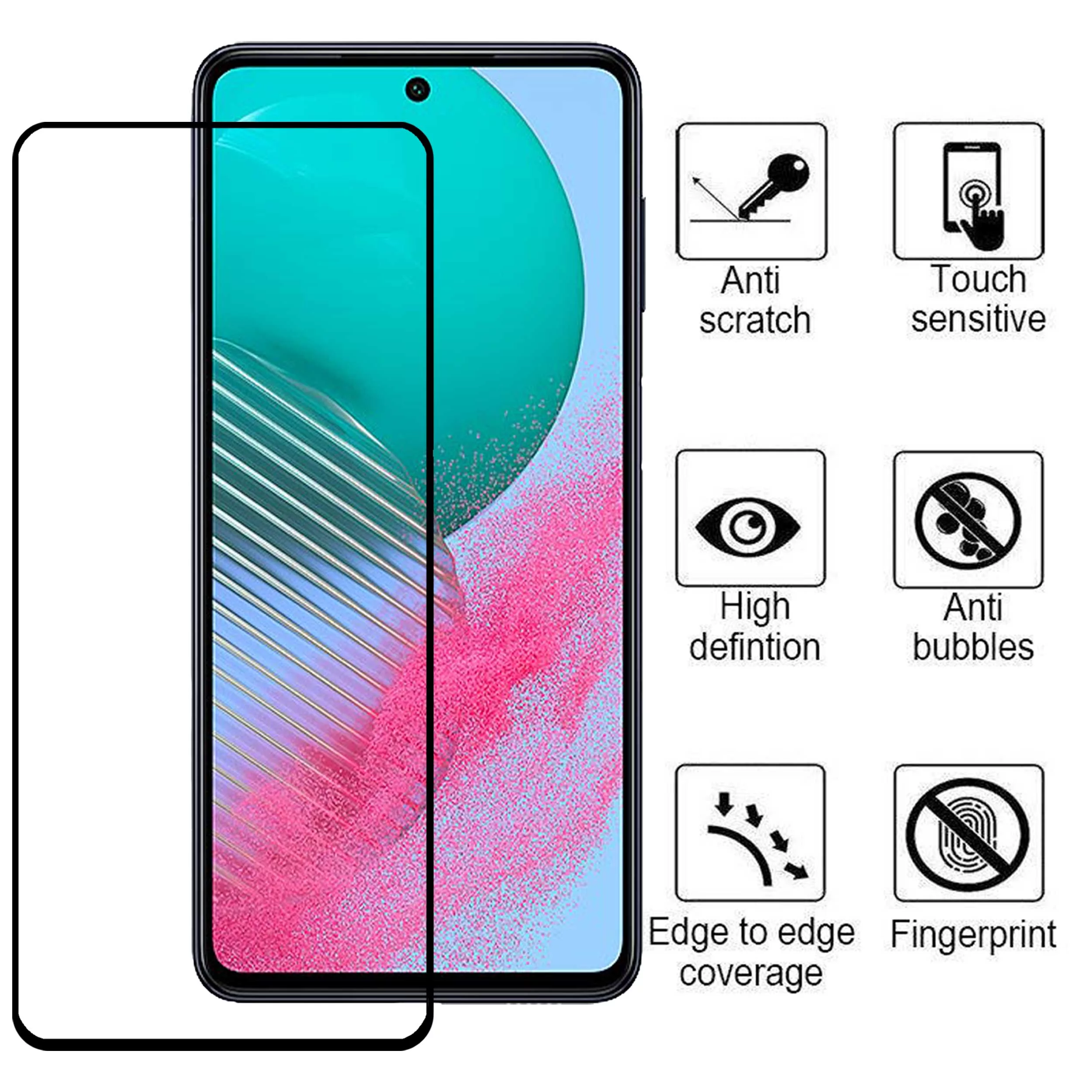 محافظ صفحه نمایش بوف مدل 5D-G مناسب برای گوشی موبایل سامسونگ Galaxy M54/F54/M53/A73 5G/S10 Lite/Note10 Lite