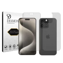 محافظ صفحه نمایش مات دیاموند مدل Tough مناسب برای گوشی موبایل اپل iPhone 15 Pro Max به همراه محافظ پشت گوشی