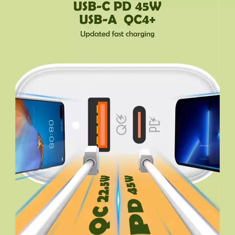 شارژر دیواری 45 وات الدینیو مدل A2526C به همراه کابل تبدیل USB-C
