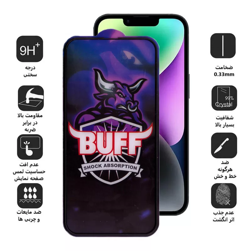 محافظ صفحه نمایش بوف مدل AirBag-Pro-G مناسب برای گوشی موبایل اپل iphone 16e /13/13 pro/14