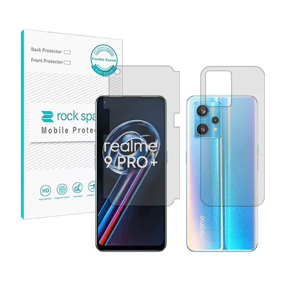 محافظ صفحه نمایش شفاف راک اسپیس مدل HyGEL مناسب برای گوشی موبایل ریلمی 9 Pro+ به همراه محافظ پشت گوشی محافظ صفحه نمایش شفاف راک اسپیس مدل HyGEL مناسب برای گوشی موبایل ریلمی 9 Pro+ به همراه محافظ پشت گوشی