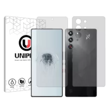 محافظ صفحه نمایش شفاف یونی پرو مدل Explosion Proof مناسب برای گوشی موبایل زد تی ای nubia RedMagic 10 Pro به همراه محافظ پشت گوشی