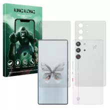 محافظ صفحه نمایش شفاف کینگ کونگ مدل Tough مناسب برای گوشی موبایل زد تی ای nubia RedMagic 10 Pro به همراه محافظ پشت گوشی