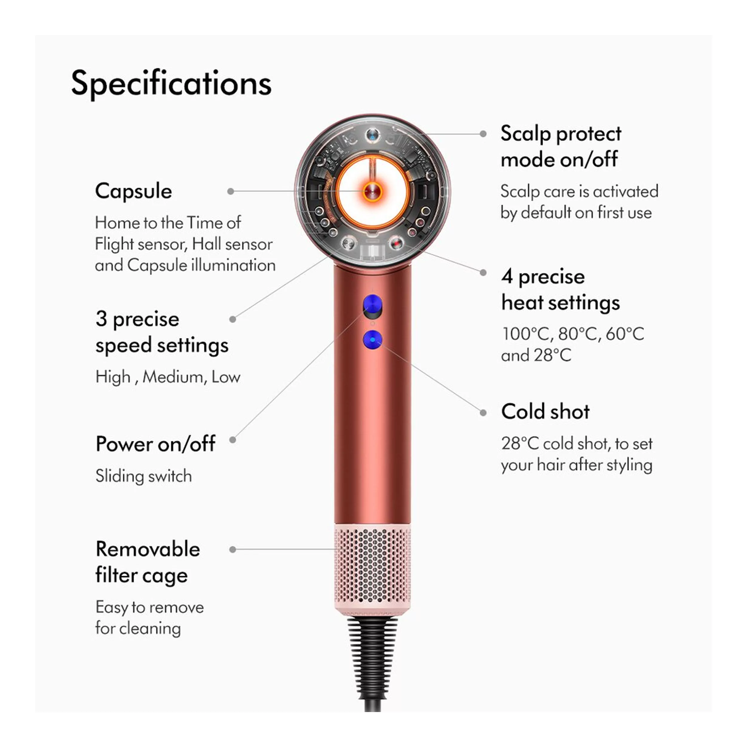 سشوار نیمه حرفه ای 1600 وات دایسون مدل Supersonic nural SBBP