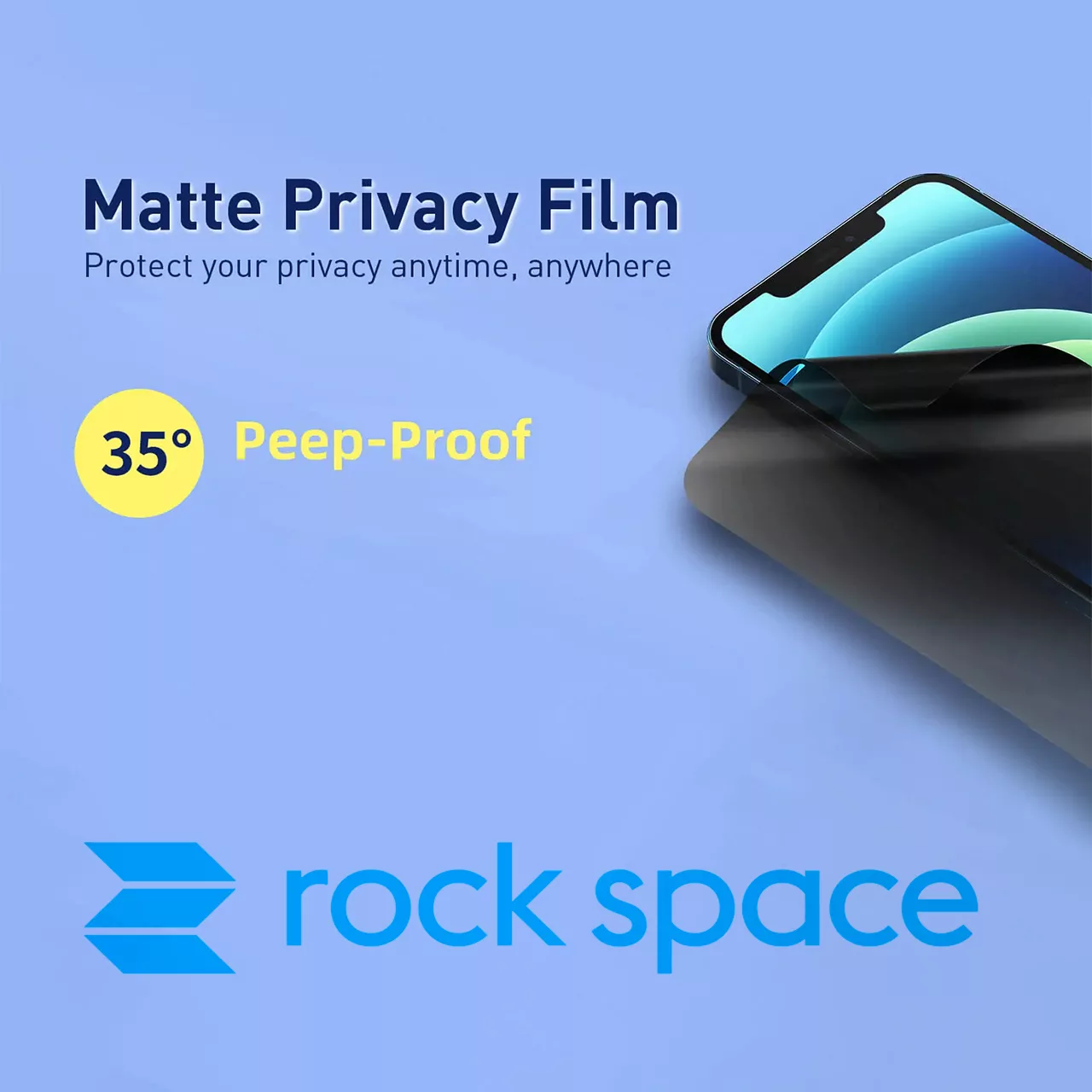 محافظ صفحه نمایش حریم شخصی راک اسپیس مدل 180F-01Y مناسب برای گوشی موبایل اپل iPhone 12 Pro