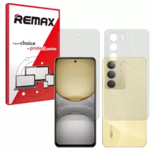 محافظ صفحه نمایش شفاف ریمکس مدل Resistant مناسب برای گوشی موبایل ریلمی C75 به همراه محافظ پشت گوشی