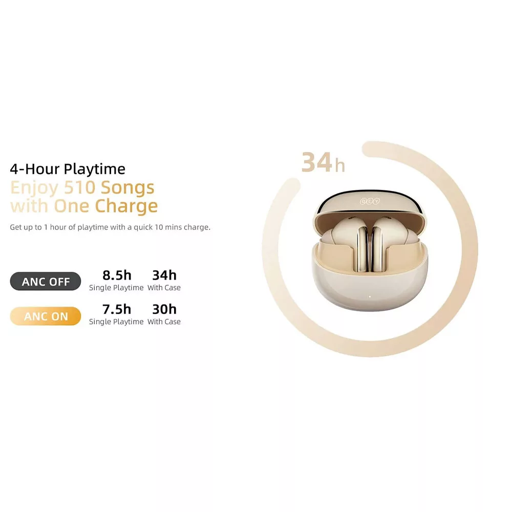 هدفون بلوتوثی کیو سی وای مدل Melobuds Pro HT08