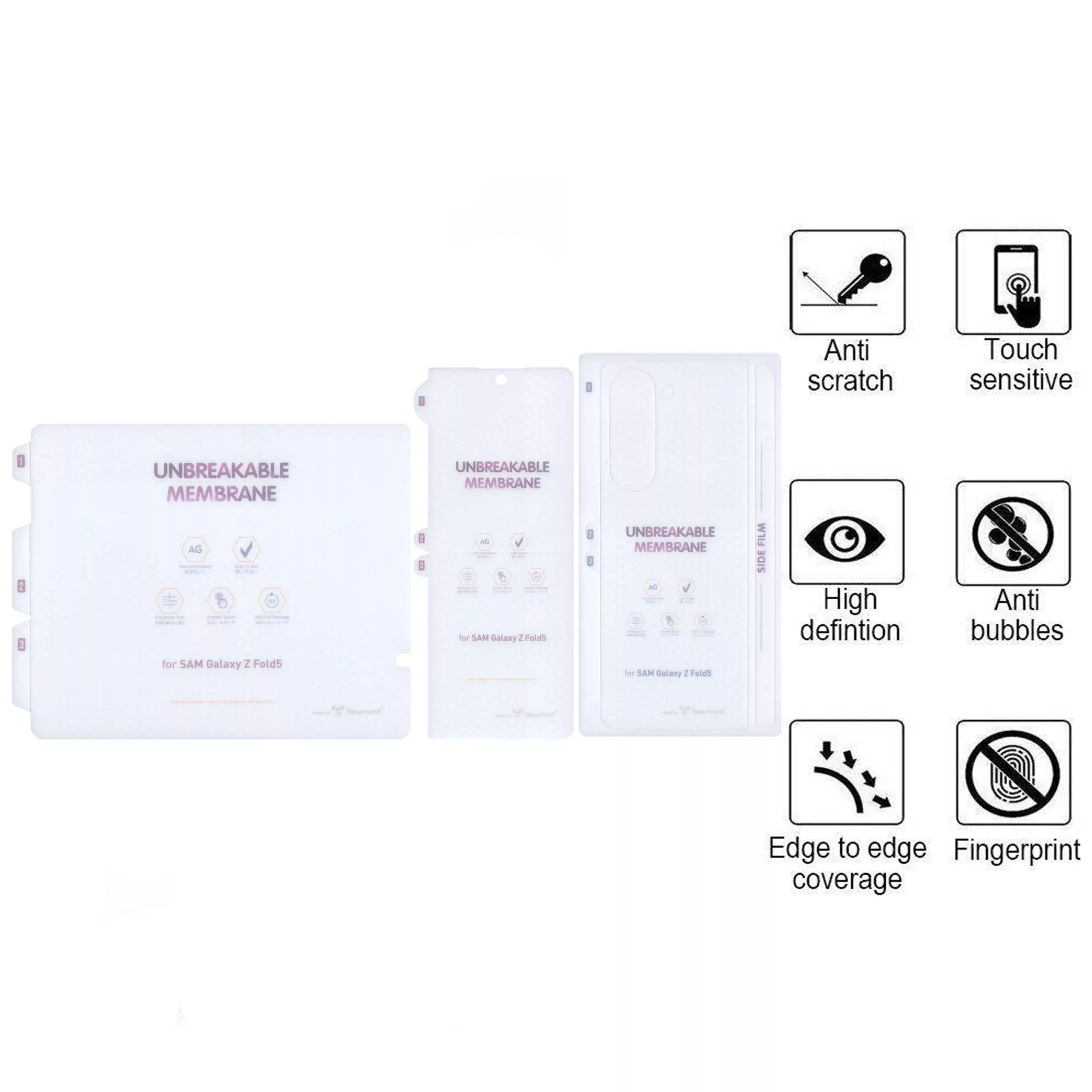 محافظ صفحه نمایش مات بوف مدل Hydrogel-Matte مناسب برای گوشی موبایل سامسونگ Galaxy Z Fold 5 به همراه محافظ پشت گوشی