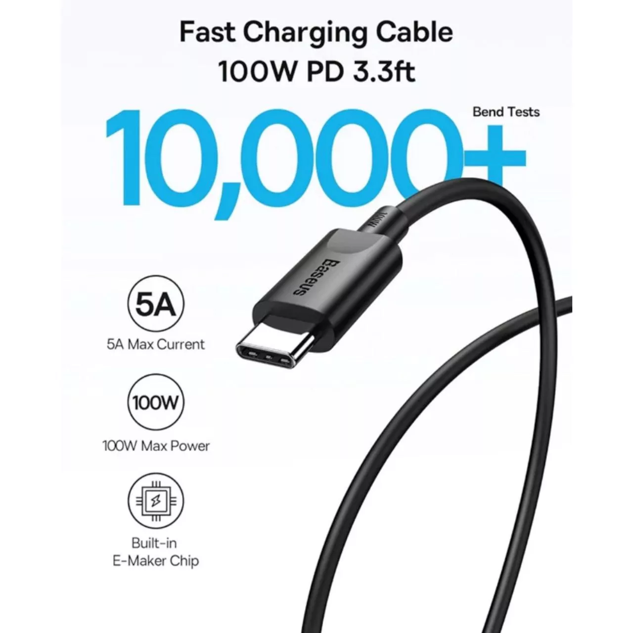 شارژر دیواری 65 وات بیسوس مدل  GAN6 PRO CCGAN65S6 به همراه کابل USB-C