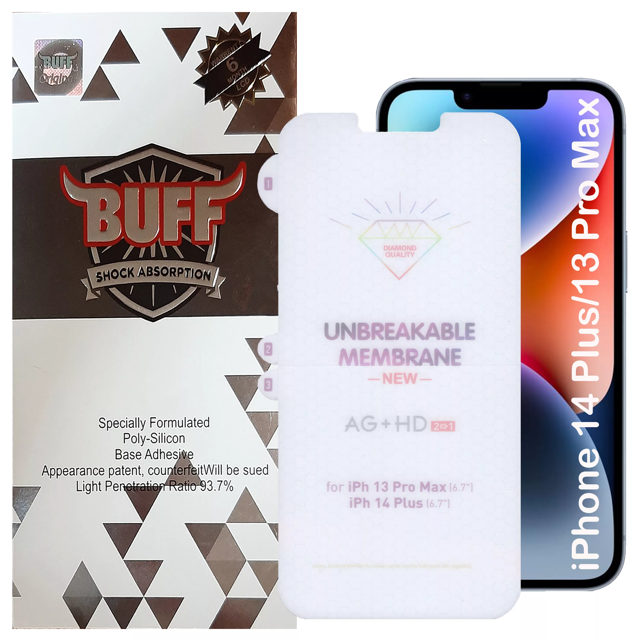 محافظ صفحه نمایش بوف مدل Hydrogel-Double-G مناسب برای گوشی موبایل اپل iPhone 14 Plus / iPhone 13 Pro Max