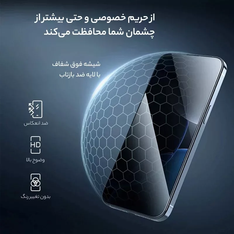 محافظ حریم شخصی صفحه نمایش گرین لاین مدل 3D Silicone Plus Privacy مناسب برای گوشی موبایل اپل iPhone 16 Pro Max