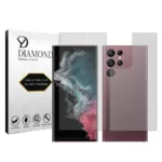 محافظ صفحه نمایش شفاف دیاموند مدل Tough مناسب برای گوشی موبایل سامسونگ Galaxy S22 Ultra 5G به همراه محافظ پشت گوشی