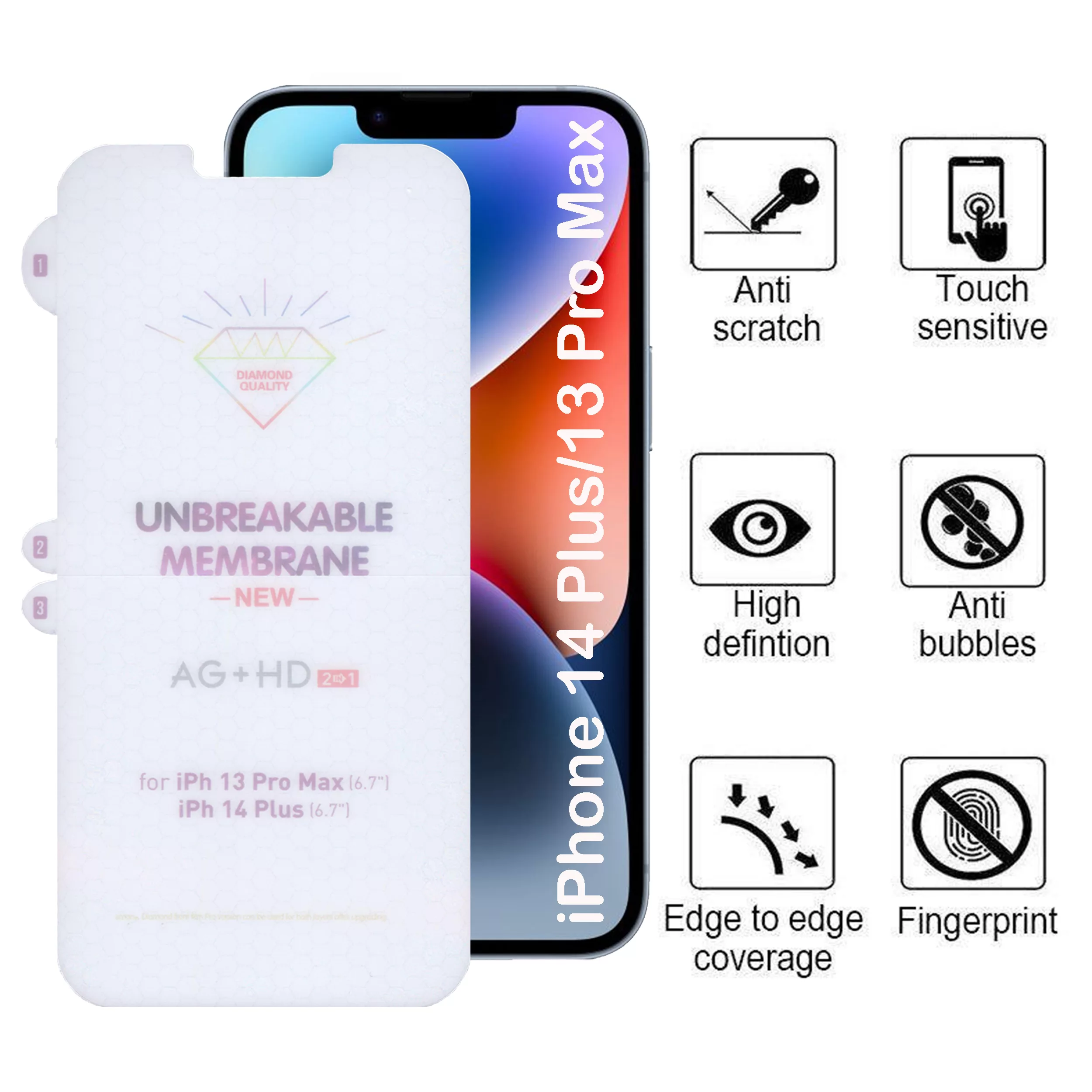 محافظ صفحه نمایش بوف مدل Hydrogel-Double-G مناسب برای گوشی موبایل اپل iPhone 14 Plus / iPhone 13 Pro Max