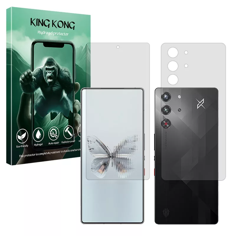 محافظ صفحه نمایش شفاف کینگ کونگ مدل Tough مناسب برای گوشی موبایل زد تی ای nubia RedMagic 10 Pro به همراه محافظ پشت گوشی محافظ صفحه نمایش شفاف کینگ کونگ مدل Tough مناسب برای گوشی موبایل زد تی ای nubia RedMagic 10 Pro به همراه محافظ پشت گوشی