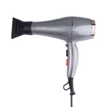 سشوار حرفهای رومئو مدل RM-5858، موتور AC با توان مصرفی 2200 وات، دارای قابلیت باد سرد، طراحی ارگونومیک، دارای حلقه آویختن، با حالت صافکننده و حجمدهنده، وزن 450 گرم، تنظیم حرارت 3 حالته و کنترل سرعت 2 حالته، به همراه متمرکزکننده باریک