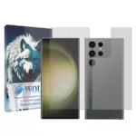 محافظ صفحه نمایش شفاف ولف مدل Tough مناسب برای گوشی موبایل سامسونگ Galaxy S24 Ultra به همراه محافظ پشت گوشی