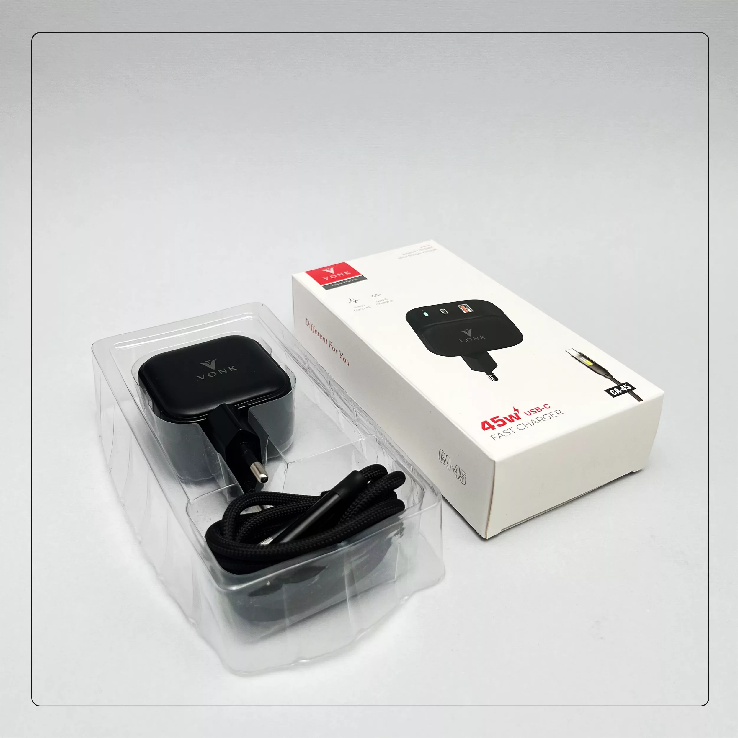 شارژر دیواری 45 وات 2 پورت وونک مدل CA-45 به همراه کابل USB‑C