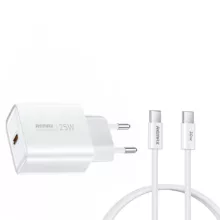 شارژر دیواری 25 وات ریمکس مدل A55 SUPERFAST به همراه کابل تبدیل USB-C
