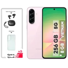 گوشی موبایل سامسونگ مدل Galaxy A56 دو سیم کارت ظرفیت 256 گیگابایت و رم 8 گیگابایت - ویتنام - به همراه هدیه هدفون بلوتوثی انکر مدل Soundcore R50i و قاب ژله‌ای شفاف