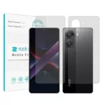محافظ صفحه نمایش شفاف راک اسپیس مدل Resistant مناسب برای گوشی موبایل شیائومی Poco X7 Pro  به همراه محافظ پشت گوشی