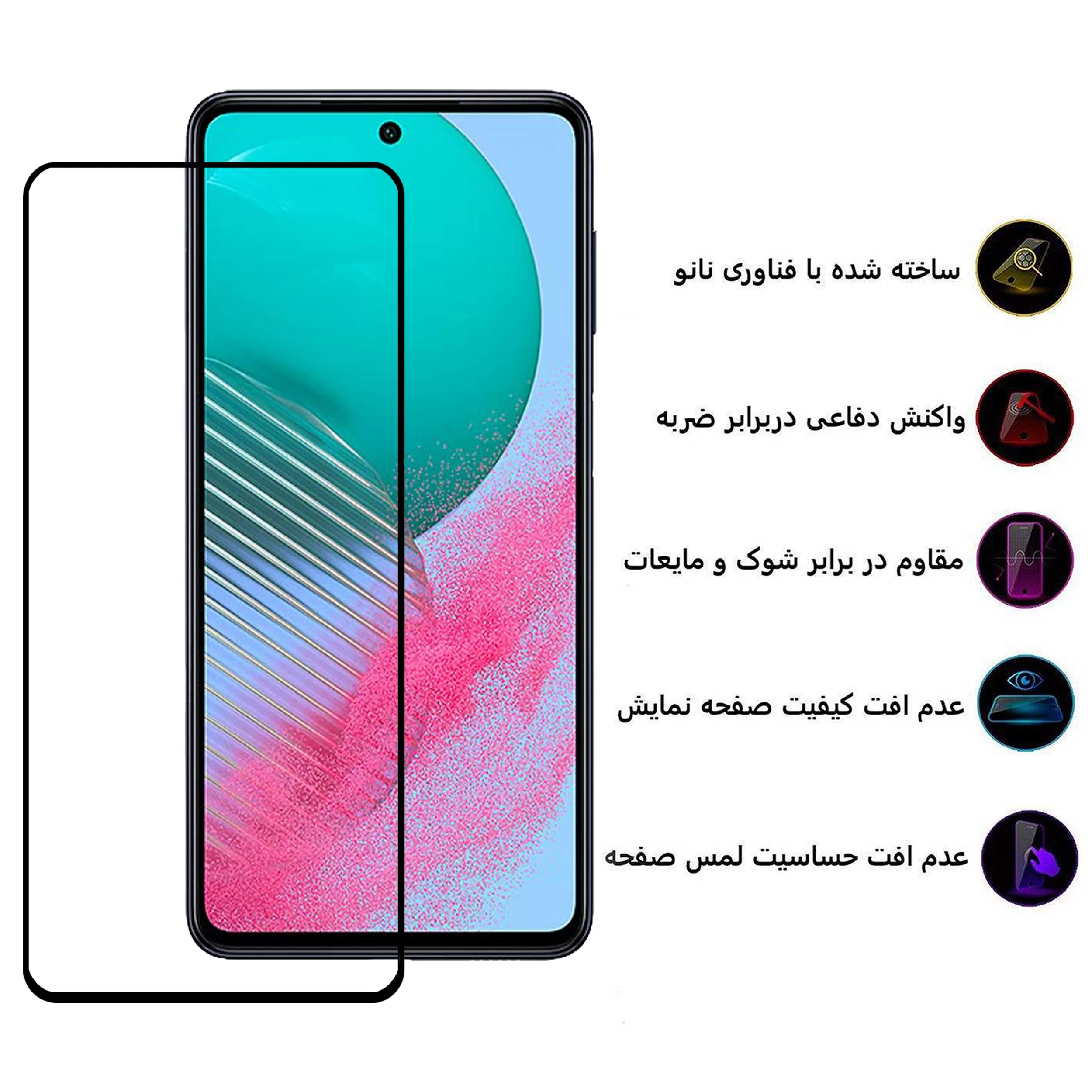 محافظ صفحه نمایش بوف مدل 5D-G مناسب برای گوشی موبایل سامسونگ Galaxy M54/F54/M53/A73 5G/S10 Lite/Note10 Lite