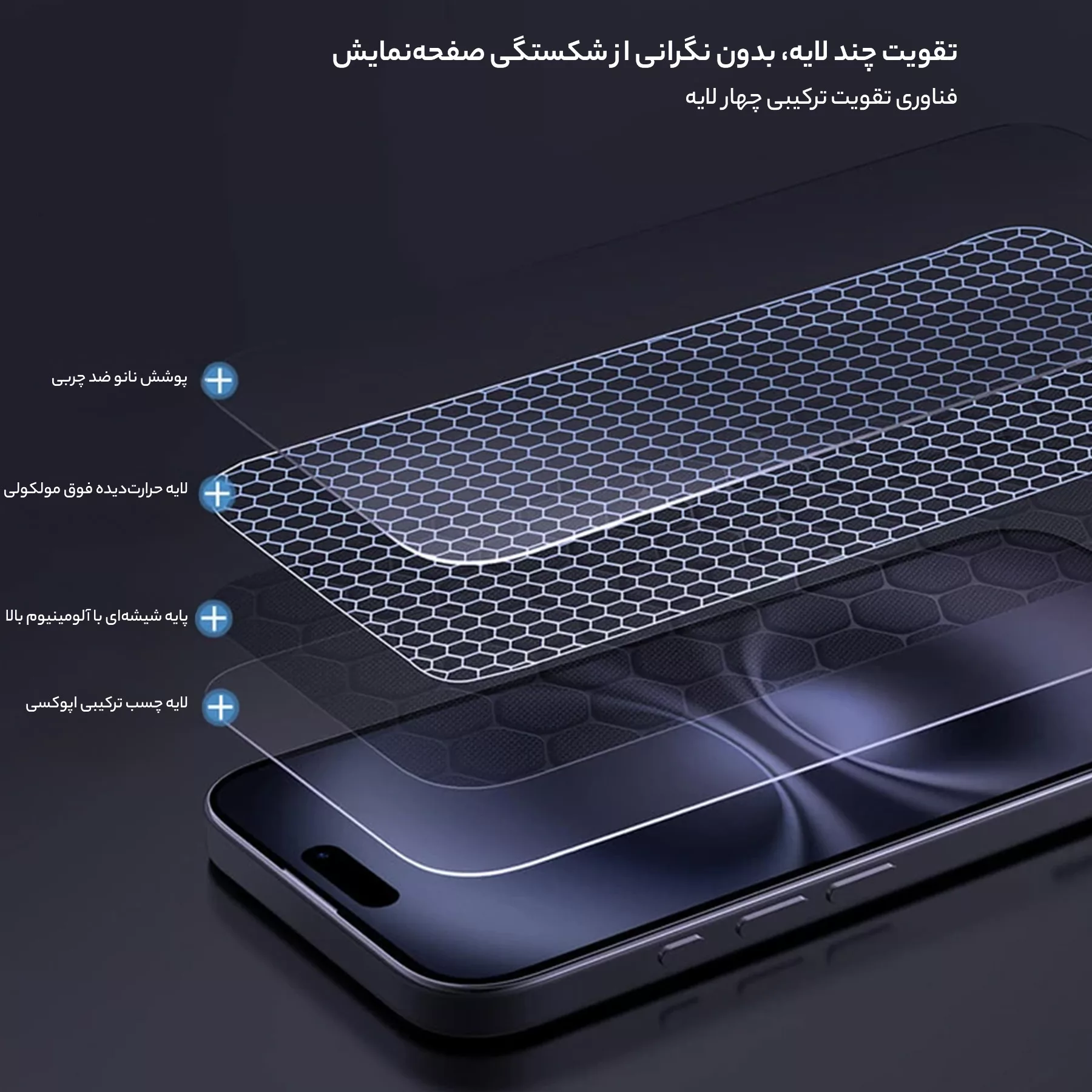 محافظ صفحه نمایش نیلکین مدل H Plus Pro مناسب برای گوشی موبایل اپل iPhone 16/15 به همراه کیت نصب آسان