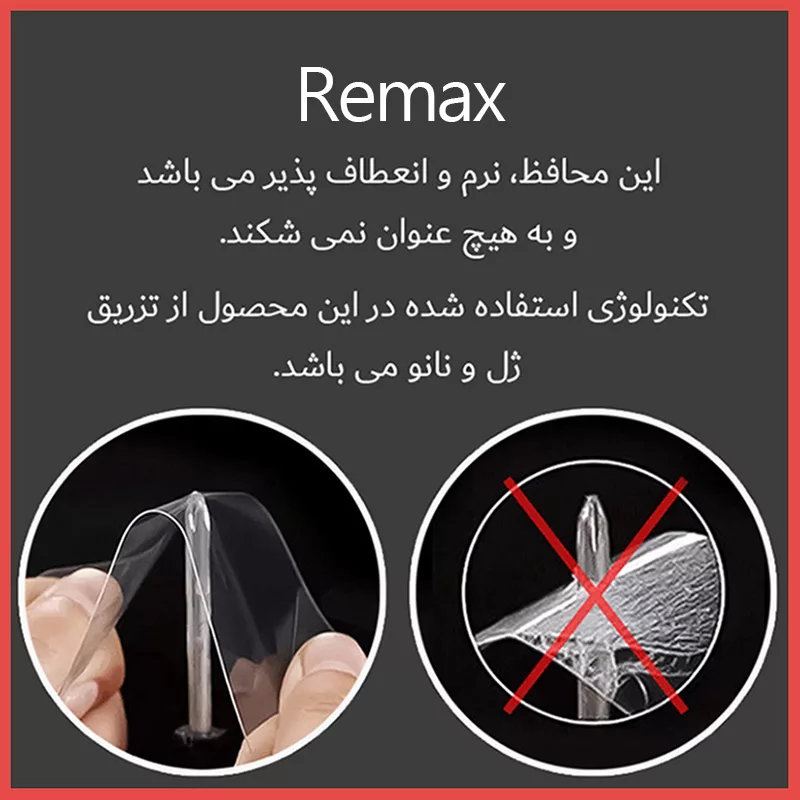 محافظ صفحه نمایش شفاف ریمکس مدل Resistant مناسب برای گوشی موبایل ریلمی C75 به همراه محافظ پشت گوشی