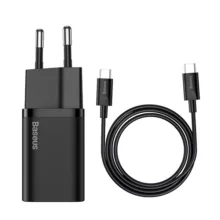 شارژر دیواری باسئوس Quick Charger 25W به همراه کابل تبدیل  usb-c