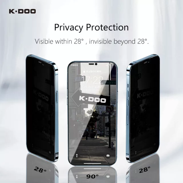 محافظ صفحه نمایش حریم شخصی  کی-دوو مدل Privacy-Glass مناسب برای گوشی موبایل اپل Iphone 13 Pro Max