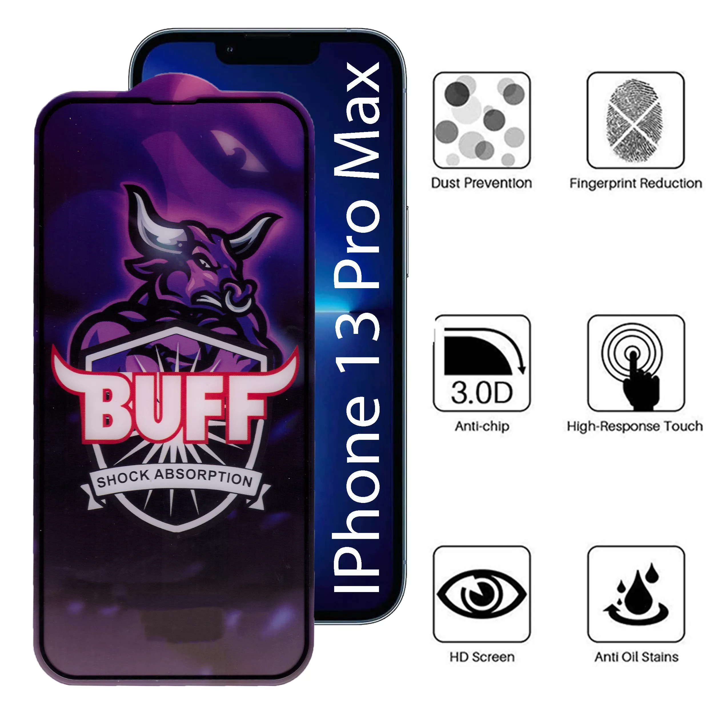 محافظ صفحه نمایش بوف مدل 5D Buffer مناسب برای گوشی موبایل اپل Iphone 13 Pro Max