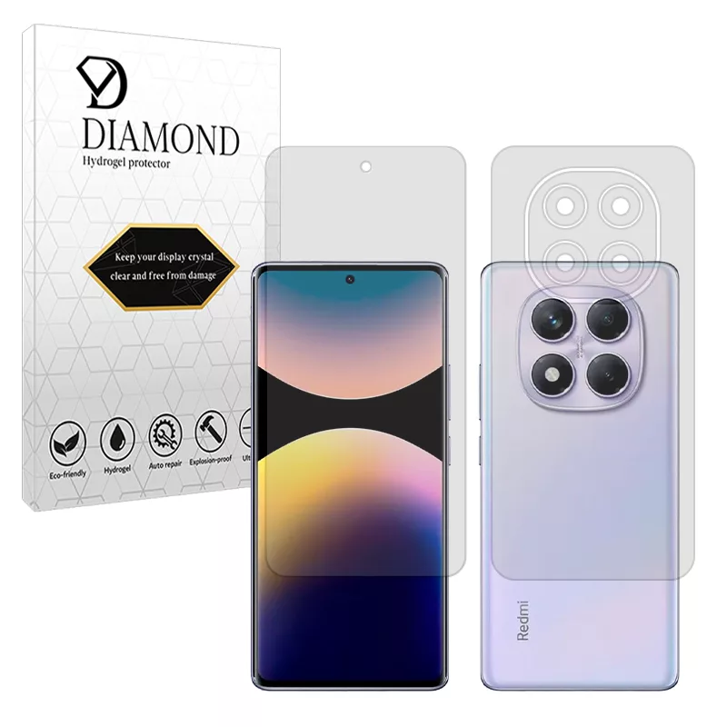 محافظ صفحه نمایش شفاف دیاموند مدل Tough مناسب برای گوشی موبایل شیائومی Redmi Note 14 Pro 4G به همراه محافظ پشت گوشی محافظ صفحه نمایش شفاف دیاموند مدل Tough مناسب برای گوشی موبایل شیائومی Redmi Note 14 Pro 4G به همراه محافظ پشت گوشی