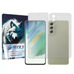 محافظ صفحه نمایش ولف مدل Tough مناسب برای گوشی موبایل سامسونگ  Galaxy S21 FE به همراه محافظ پشت گوشی