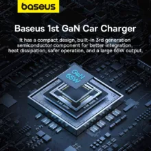 شارژر فندکی 65 وات بیسوس مدل Golden Contactor Pro GaN CHIP 65W
