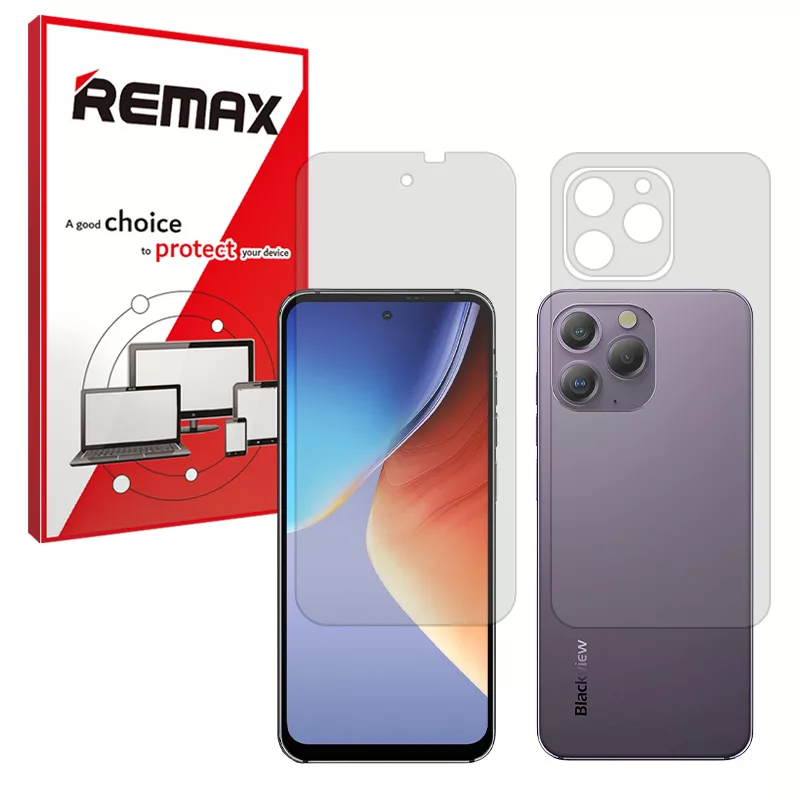محافظ صفحه نمایش شفاف ریمکس مدل Resistant مناسب برای گوشی موبایل بلک ویو A96 به همراه محافظ پشت گوشی محافظ صفحه نمایش شفاف ریمکس مدل Resistant مناسب برای گوشی موبایل بلک ویو A96 به همراه محافظ پشت گوشی