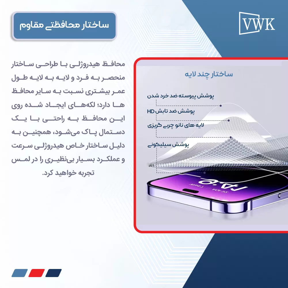 محافظ صفحه نمایش شفاف وی دبلیو کی مدل Tough مناسب برای گوشی موبایل شیائومی 15 به همراه محافظ پشت گوشی