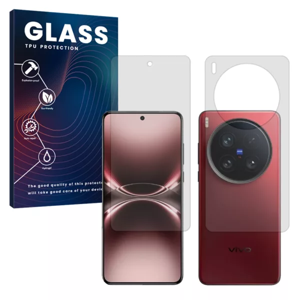 محافظ صفحه نمایش شفاف گلس مدل Resistant مناسب برای گوشی موبایل ویوو X200 Ultra به همراه محافظ پشت گوشی