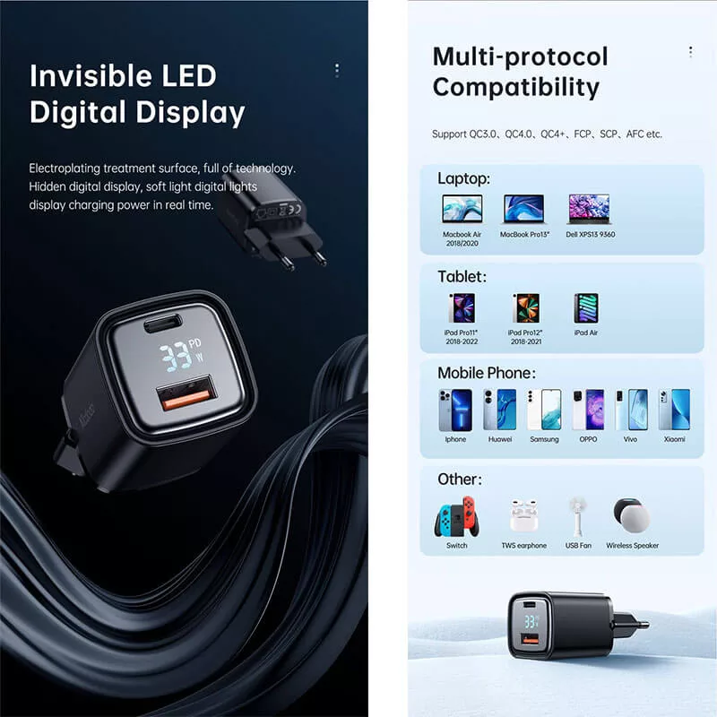 شارژر دیواری 33 وات مک دودو مدل Digital Display