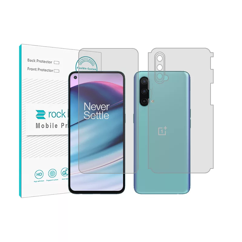محافظ صفحه نمایش شفاف راک اسپیس مدل HyGEL مناسب برای گوشی موبایل وان پلاس Nord CE 5G به همراه محافظ پشت گوشی محافظ صفحه نمایش شفاف راک اسپیس مدل HyGEL مناسب برای گوشی موبایل وان پلاس Nord CE 5G به همراه محافظ پشت گوشی