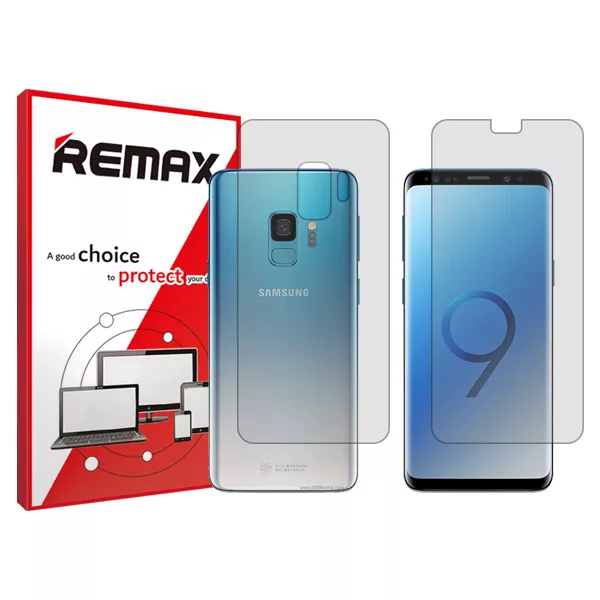 محافظ صفحه نمایش شفاف ریمکس مدل HyGEL مناسب برای گوشی موبایل سامسونگ Galaxy S9   به همراه محافظ پشت گوشی محافظ صفحه نمایش شفاف ریمکس مدل HyGEL مناسب برای گوشی موبایل سامسونگ Galaxy S9   به همراه محافظ پشت گوشی