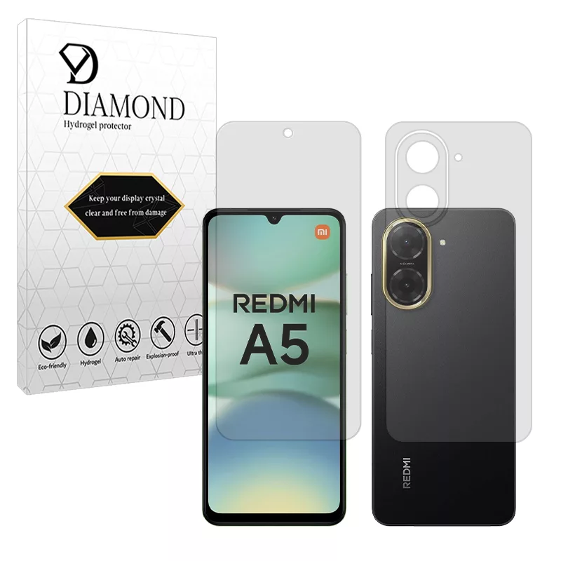 محافظ صفحه نمایش شفاف دیاموند مدل Tough مناسب برای گوشی موبایل شیائومی Redmi A5 4G به همراه محافظ پشت گوشی محافظ صفحه نمایش شفاف دیاموند مدل Tough مناسب برای گوشی موبایل شیائومی Redmi A5 4G به همراه محافظ پشت گوشی
