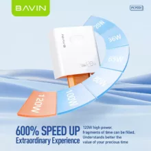 شارژر دیواری 120 وات باوین مدل PC955Y Fast Charging