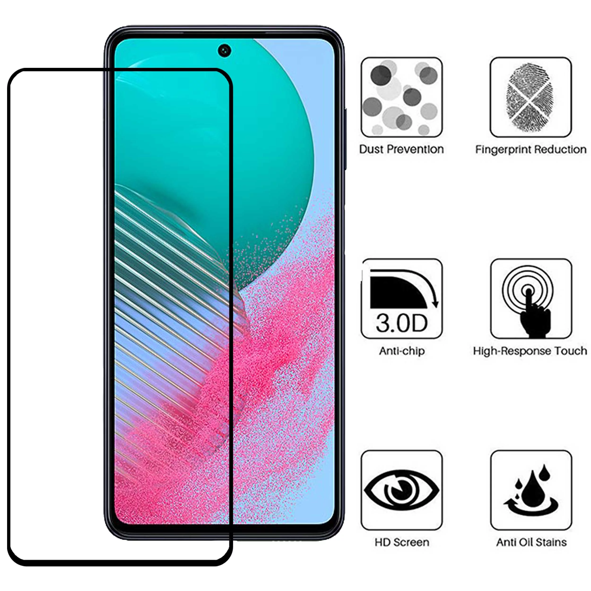 محافظ صفحه نمایش بوف مدل 5D-G مناسب برای گوشی موبایل سامسونگ Galaxy M54/F54/M53/A73 5G/S10 Lite/Note10 Lite